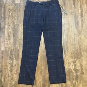 Paisley‎ & Gray Slim Fit Wool Pants NEW Navy Pants 31x32(tag) 34x31(real) Luxe